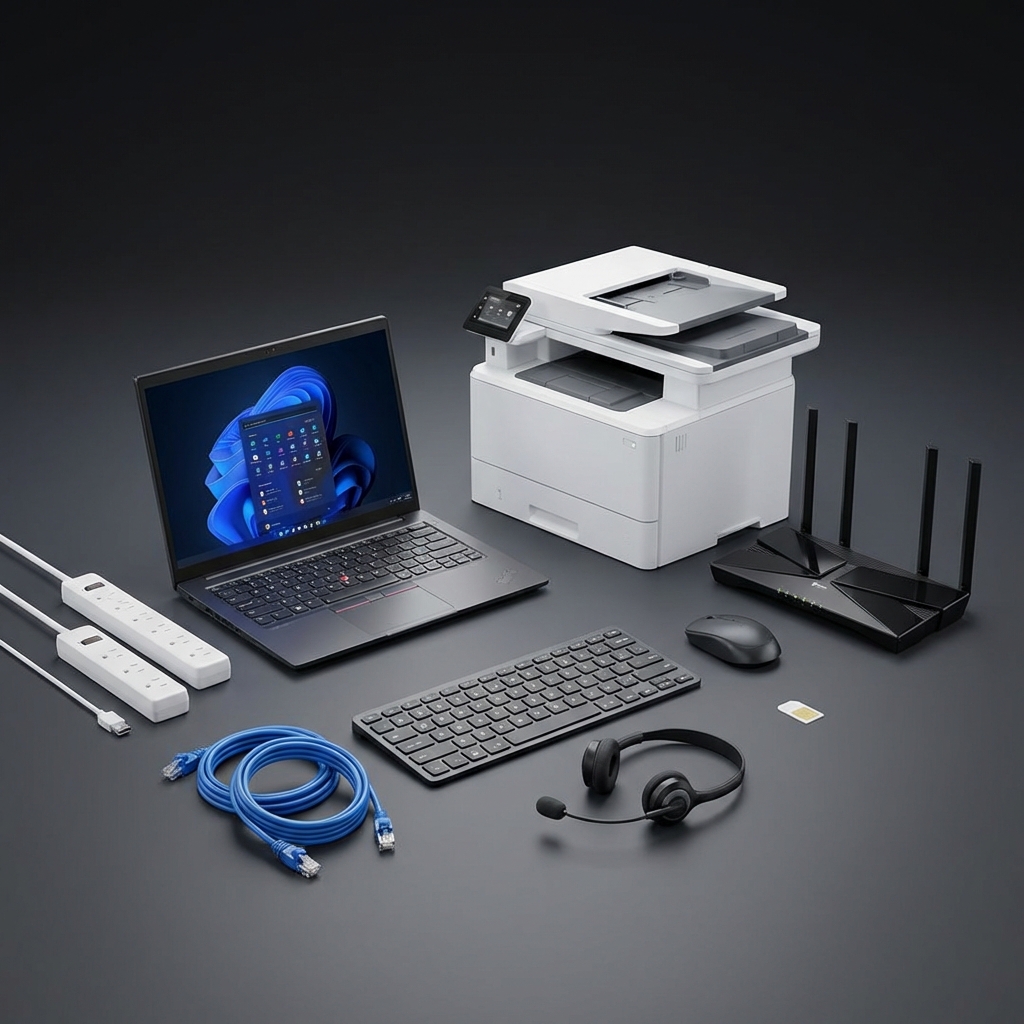 Expat Landing Kit - Laptop, Printer, WiFi Router
